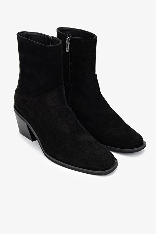 Valmenti Kadın Hakiki Deri Siyah Süet Casual Bot - Görsel 3