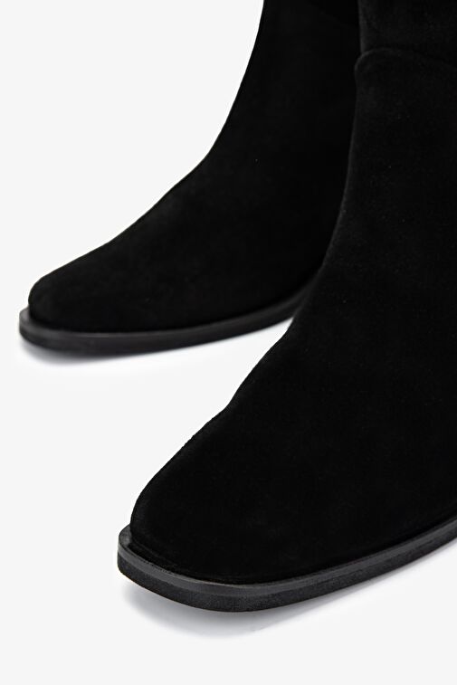 Valmenti Kadın Hakiki Deri Siyah Süet Casual Bot - Görsel 5