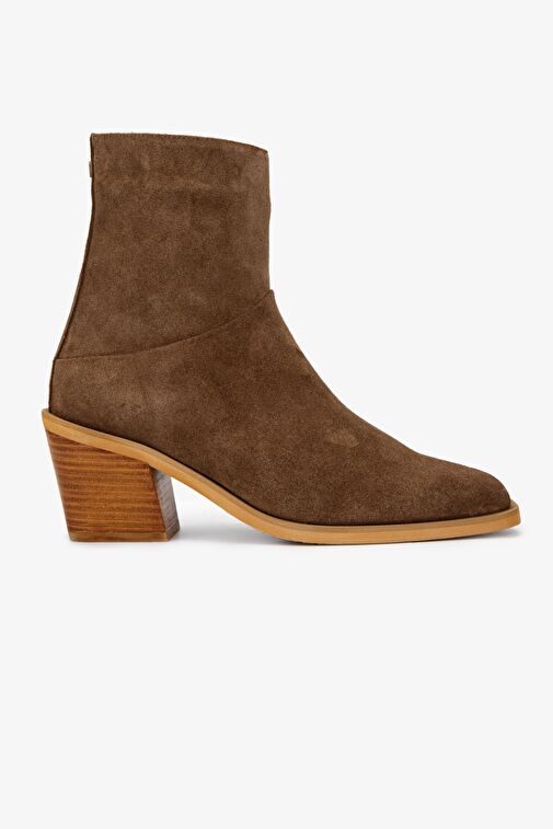 Valmenti Kadın Hakiki Deri Tütün Süet Casual Bot - Görsel 2