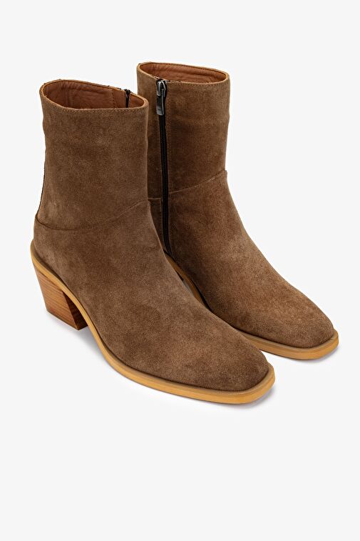 Valmenti Kadın Hakiki Deri Tütün Süet Casual Bot - Görsel 3