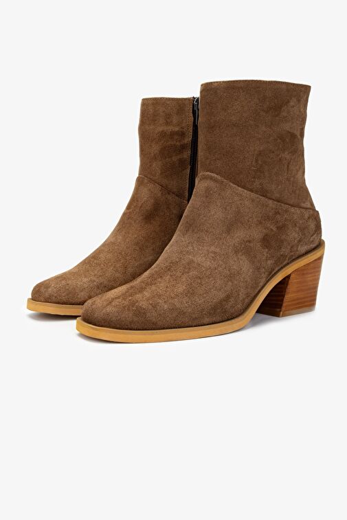Valmenti Kadın Hakiki Deri Tütün Süet Casual Bot - Görsel 4