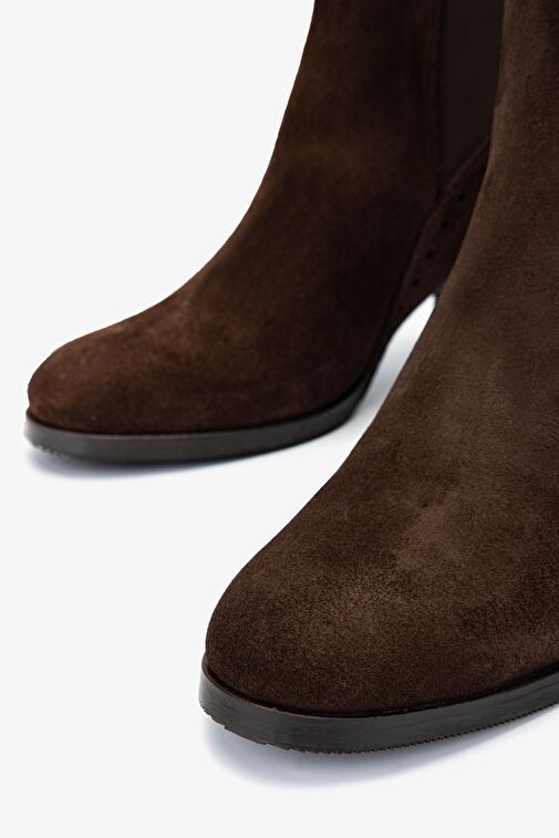 Valmenti Kadın Hakiki Deri Kahverengi Süet Casual Bot - Görsel 4