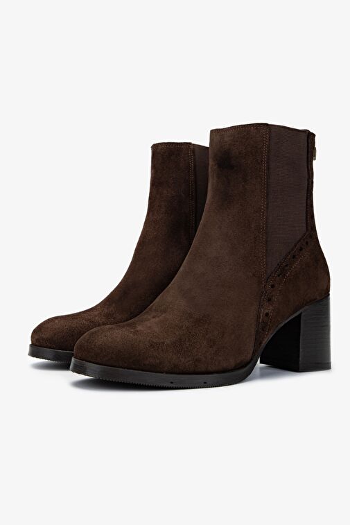 Valmenti Kadın Hakiki Deri Kahverengi Süet Casual Bot - Görsel 5