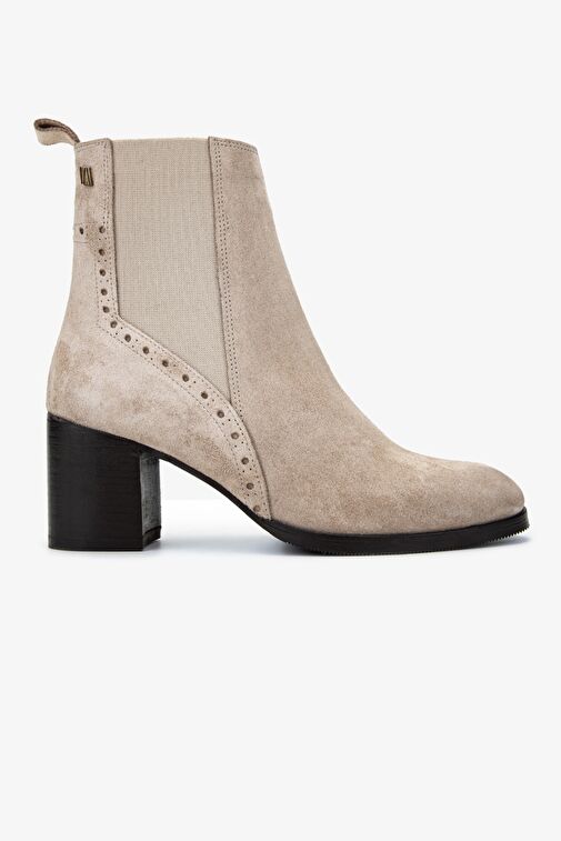 Valmenti Kadın Hakiki Deri Bej Süet Casual Bot - Görsel 2