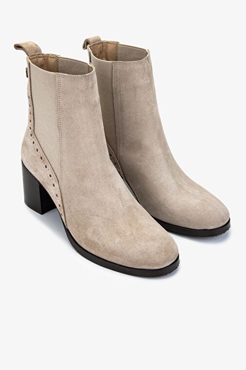 Valmenti Kadın Hakiki Deri Bej Süet Casual Bot - Görsel 3