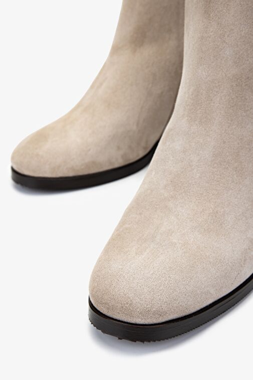 Valmenti Kadın Hakiki Deri Bej Süet Casual Bot - Görsel 4