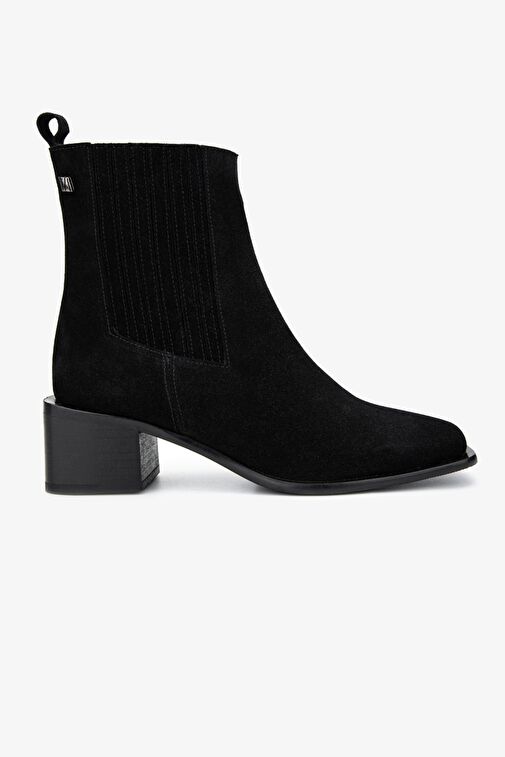 Valmenti Kadın Hakiki Deri Siyah Süet Casual Bot - Görsel 2