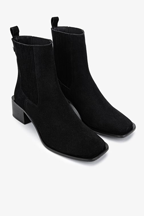 Valmenti Kadın Hakiki Deri Siyah Süet Casual Bot - Görsel 3