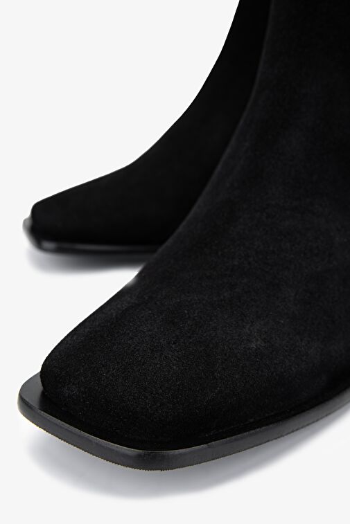 Valmenti Kadın Hakiki Deri Siyah Süet Casual Bot - Görsel 4