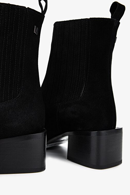 Valmenti Kadın Hakiki Deri Siyah Süet Casual Bot - Görsel 5