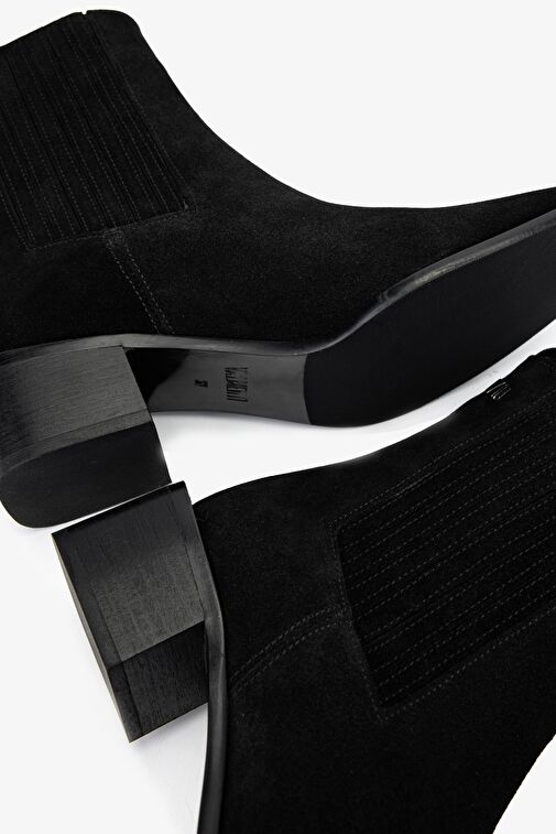 Valmenti Kadın Hakiki Deri Siyah Süet Casual Bot - Görsel 6