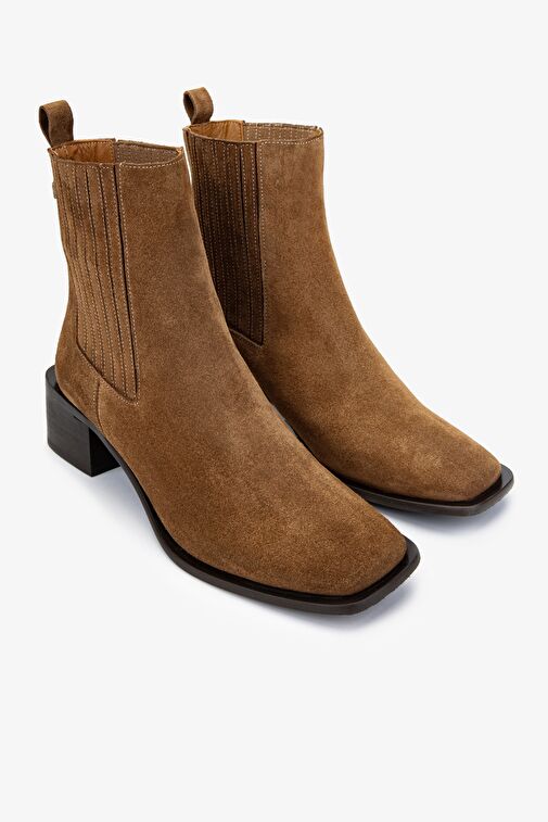 Valmenti Kadın Hakiki Deri Tütün Süet Casual Bot - Görsel 3