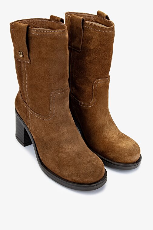 Valmenti Kadın Hakiki Deri Tütün Süet Casual Bot - Görsel 3