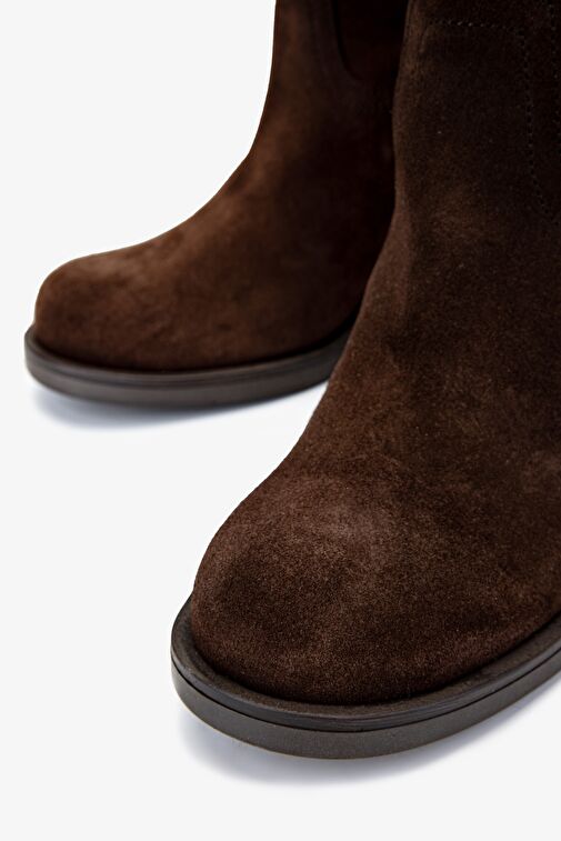 Valmenti Kadın Hakiki Deri Kahverengi Süet Casual Bot - Görsel 4