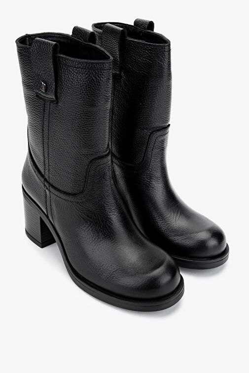Valmenti Kadın Hakiki Deri Siyah Floter Casual Bot - Görsel 3