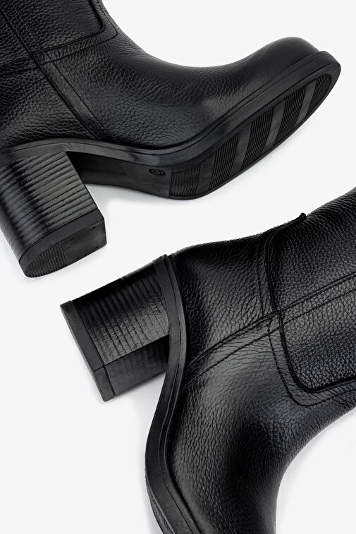 Valmenti Kadın Hakiki Deri Siyah Floter Casual Bot - Görsel 6