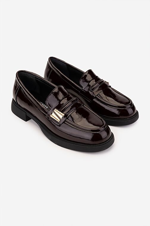 Valmenti Lacivert Kadın Rugan Loafer 35 5648 BN AYK SK24-25 - Görsel 3