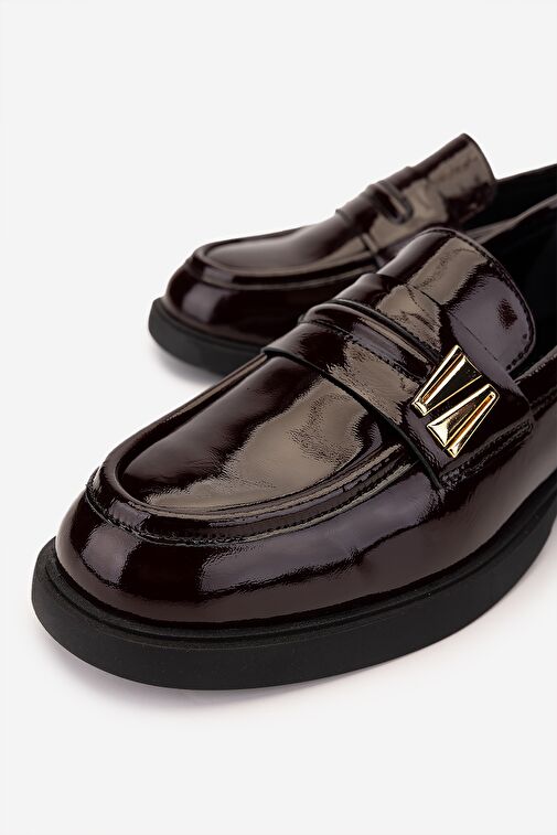 Valmenti Lacivert Kadın Rugan Loafer 35 5648 BN AYK SK24-25 - Görsel 5