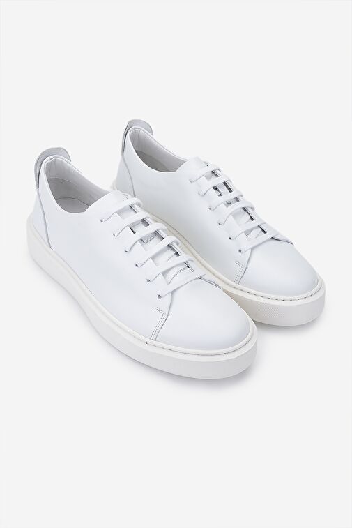 Valmenti Erkek Hakiki Deri Beyaz Sneakers & Spor Ayakkabı - Görsel 3