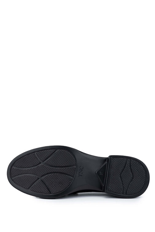 Tamer Tanca Kadın Hakiki Deri Siyah Süet Loafer Ayakkabı - Görsel 5