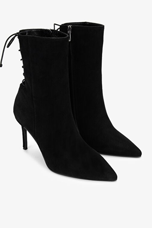 Valmenti Kadın . Siyah Süet Topuklu Bot - Görsel 3