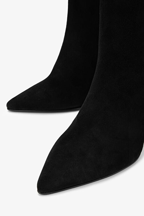 Valmenti Kadın . Siyah Süet Topuklu Bot - Görsel 4