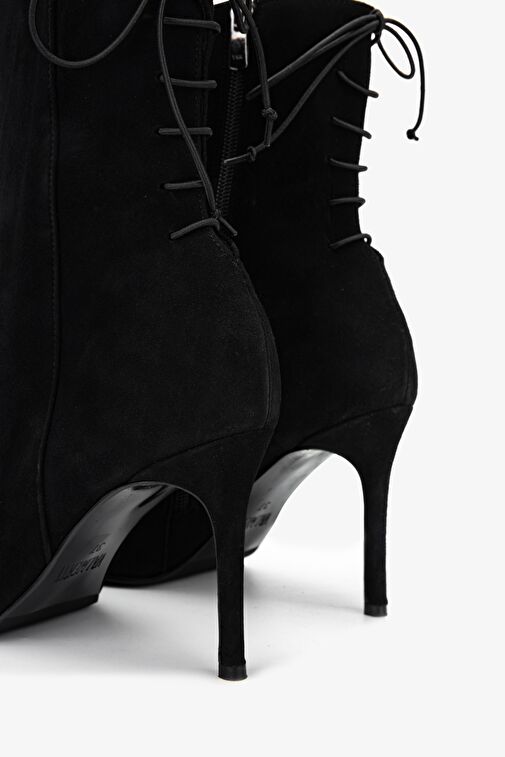 Valmenti Kadın . Siyah Süet Topuklu Bot - Görsel 5