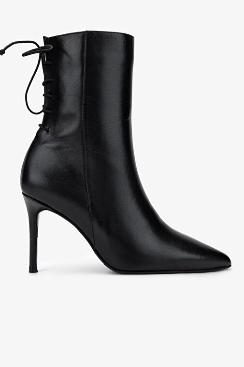 Valmenti Kadın . Siyah Deri Topuklu Bot - Görsel 2