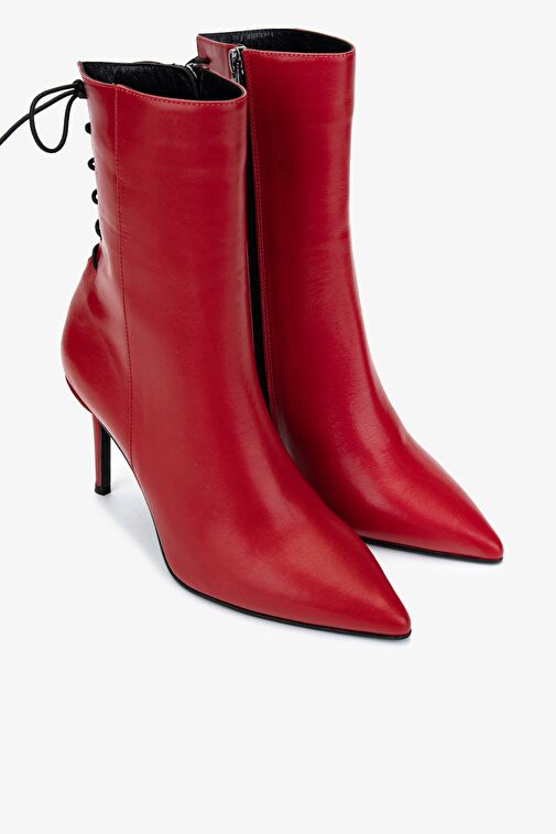 Valmenti Kadın . Kırmızı Topuklu Bot - Görsel 3