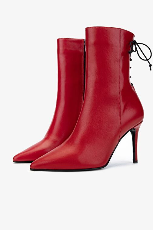 Valmenti Kadın . Kırmızı Topuklu Bot - Görsel 4