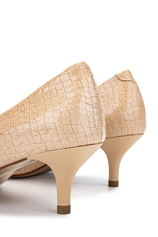 Tamer Tanca Kadın Hakiki Deri Bej Stiletto Ayakkabı - Görsel 6