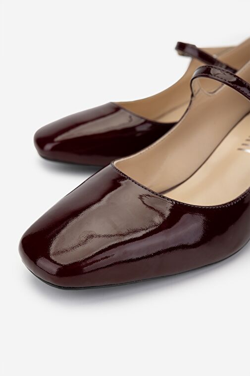 Valmenti Kadın Hakiki Deri Bordo Rugan Topuklu Ayakkabı - Görsel 5