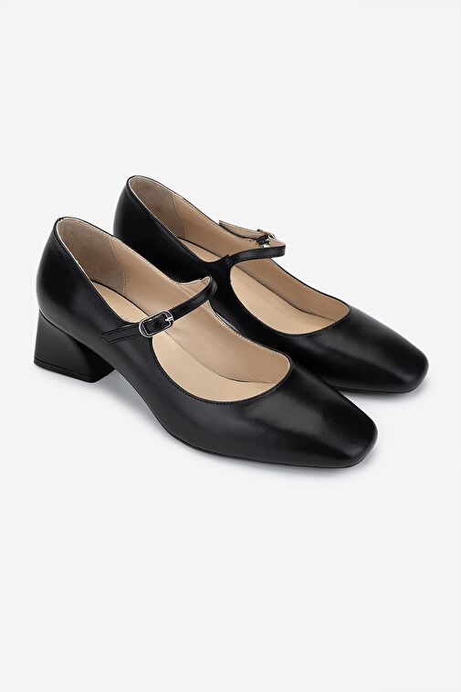 Valmenti Kadın Hakiki Deri Siyah Topuklu Ayakkabı - Görsel 3