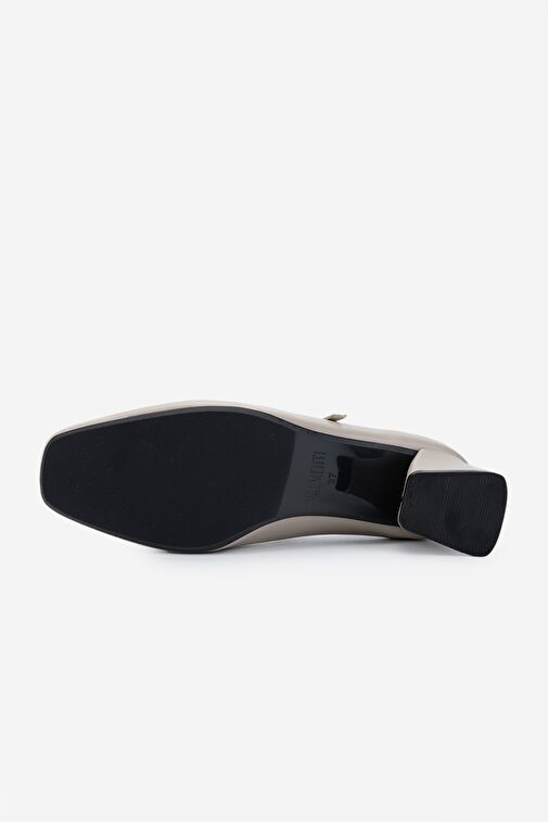 Valmenti Kadın Hakiki Deri Bej Topuklu Ayakkabı - Görsel 6