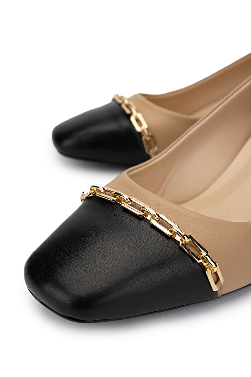 Tamer Tanca Kadın Hakiki Deri Bej Topuklu Ayakkabı - Görsel 4