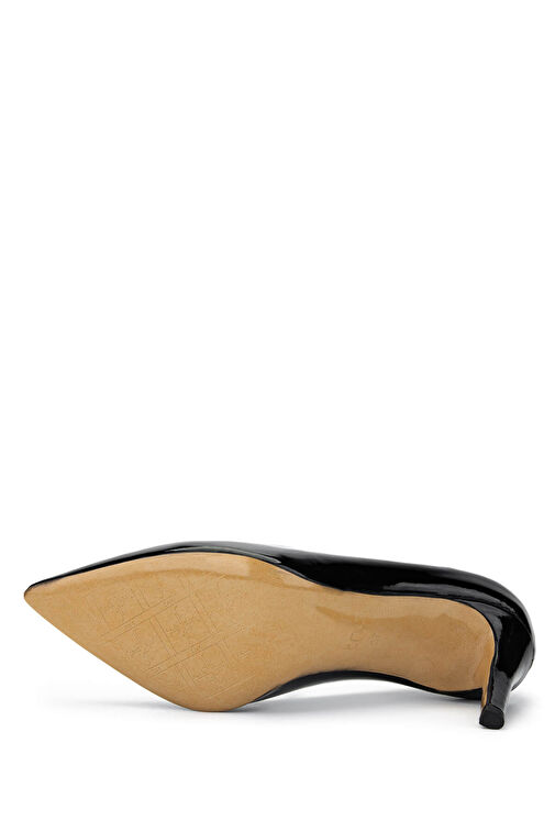 Tamer Tanca Kadın Hakiki Deri Siyah Rugan Topuklu Ayakkabı - Görsel 7