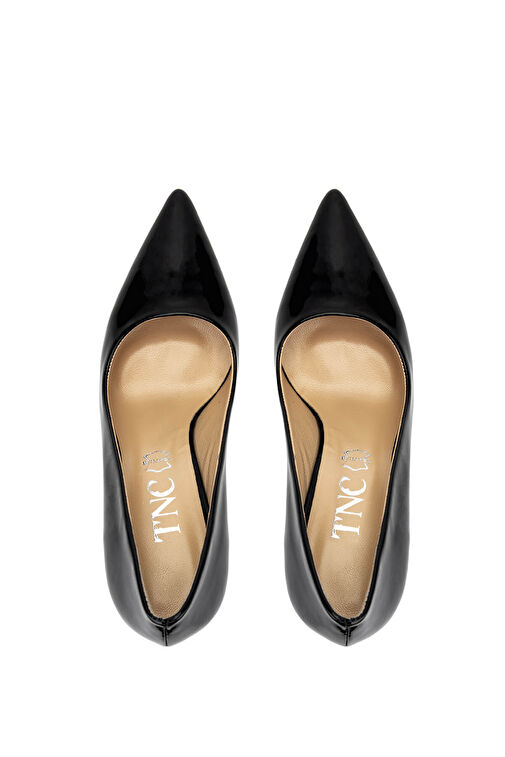 Tamer Tanca Kadın Hakiki Deri Siyah Rugan Topuklu Ayakkabı - Görsel 6