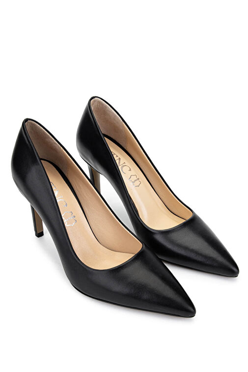 Tamer Tanca Kadın Hakiki Deri Siyah Deri Topuklu Ayakkabı - Görsel 3