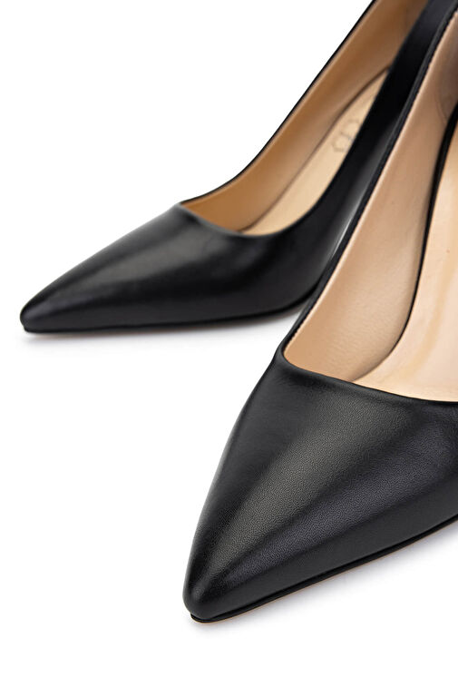 Tamer Tanca Kadın Hakiki Deri Siyah Deri Topuklu Ayakkabı - Görsel 4