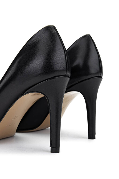 Tamer Tanca Kadın Hakiki Deri Siyah Deri Topuklu Ayakkabı - Görsel 5