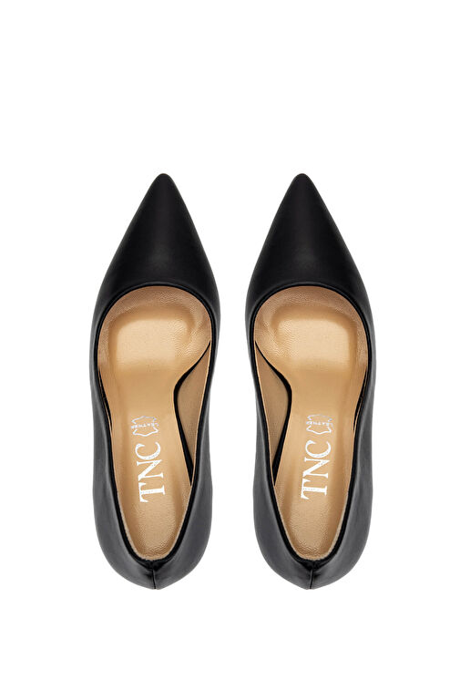 Tamer Tanca Kadın Hakiki Deri Siyah Deri Topuklu Ayakkabı - Görsel 6