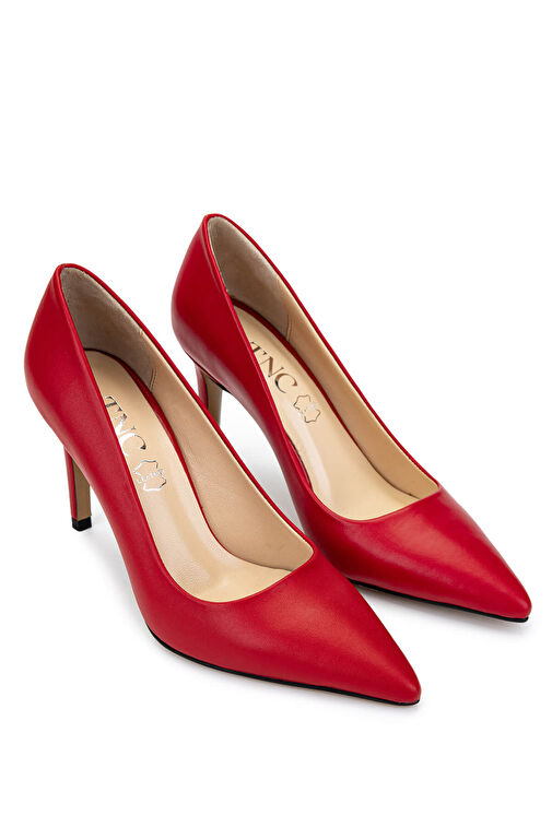 Tamer Tanca Kadın Hakiki Deri Kırmızı Topuklu Ayakkabı - Görsel 3