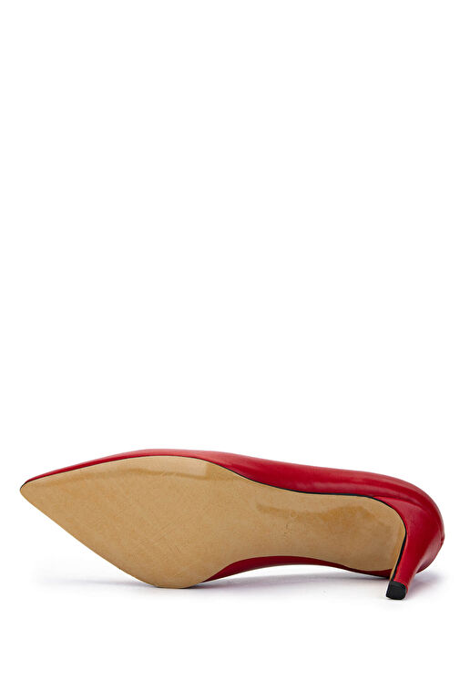 Tamer Tanca Kadın Hakiki Deri Kırmızı Topuklu Ayakkabı - Görsel 6