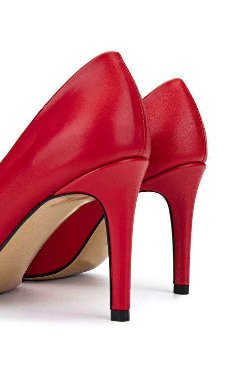 Tamer Tanca Kadın Hakiki Deri Kırmızı Topuklu Ayakkabı - Görsel 4