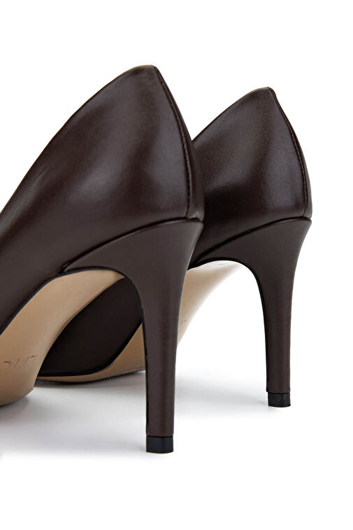 Tamer Tanca Kadın Hakiki Deri Kahverengi Topuklu Ayakkabı - Görsel 5