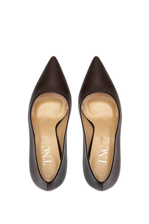 Tamer Tanca Kadın Hakiki Deri Kahverengi Topuklu Ayakkabı - Görsel 6