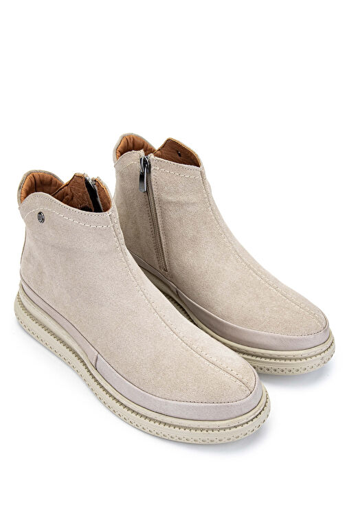 Tamer Tanca Kadın Hakiki Deri Bej Süet Casual Bot - Görsel 3