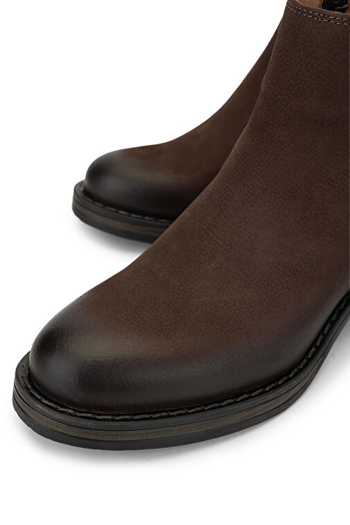 Tamer Tanca Kadın Hakiki Deri Kahverengi Nubuk Casual Bot - Görsel 4