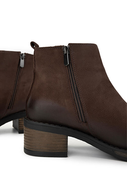 Tamer Tanca Kadın Hakiki Deri Kahverengi Nubuk Casual Bot - Görsel 5