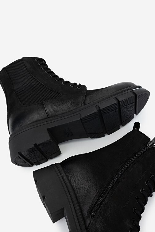 Valmenti Kadın Hakiki Deri Siyah Nubuk Casual Bot - Görsel 6